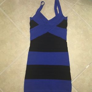 Tight Dress blue & black bandage